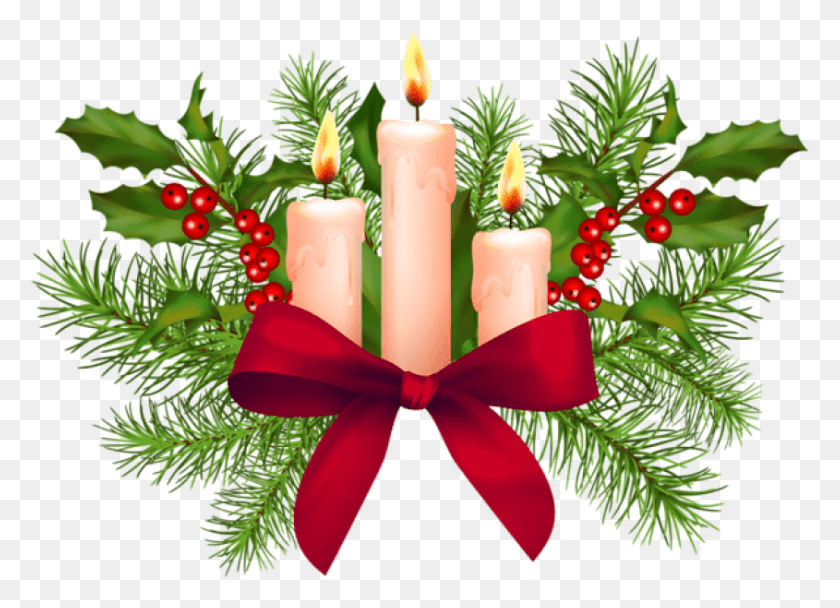 845x594 Free Christmas Candles Clip Art Christmas Pictures Free, Candle, Wreath HD PNG Download