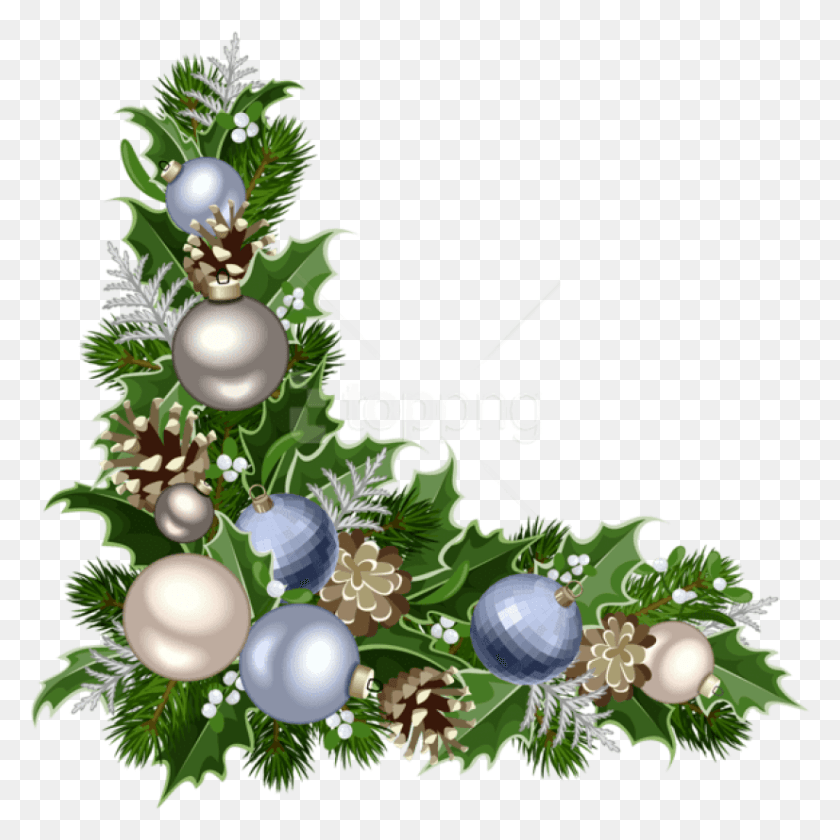 826x827 Free Christmas Deco Corner With Decorations Corner Christmas Decor, Tree, Plant, Christmas Tree HD PNG Download