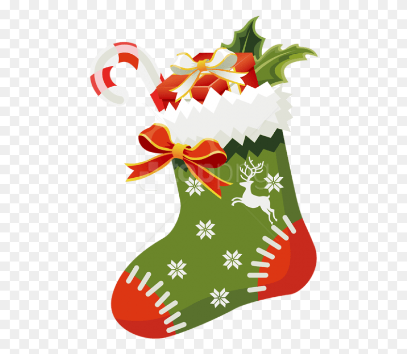 474x671 Free Christmas Green Stocking Transparent Background Christmas Stocking Clipart, Gift, Poster, Advertisement HD PNG Download