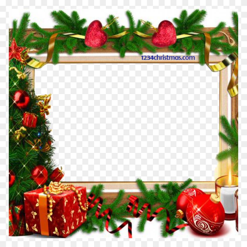 1024x1024 Free Christmas Photo Frames And Borders Wishes Advance Happy New Year, Plant, Tree, Altar HD PNG Download