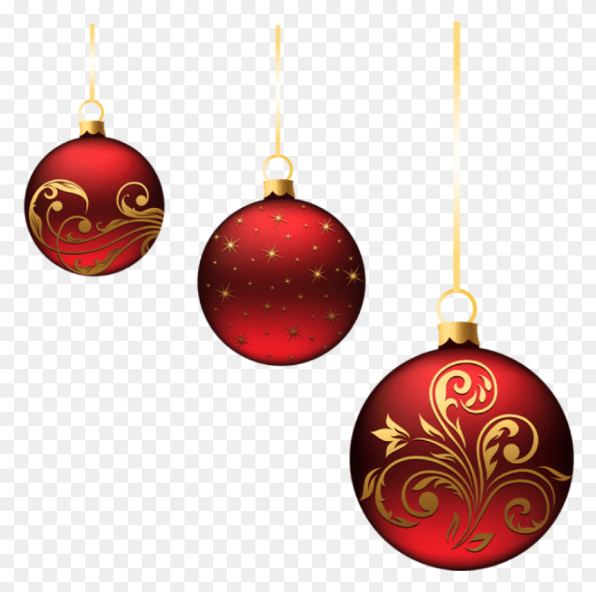 839x833 Free Christmas Red Balls Ornaments Images Transparent Christmas Tree Balls, Ornament, Pendant, Pattern HD PNG Download
