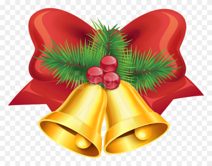 831x640 Free Christmas Red Bow And Bells Lazo De Navidad Transparente Con Campanas, Lámpara, Instrumento Musical, Fotografía Hd Png Descargar
