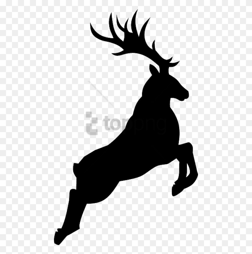 480x786 Free Christmas Reindeer Shot Glass Image With Reindeer Clipart Silhouette, Person, Human HD PNG Download
