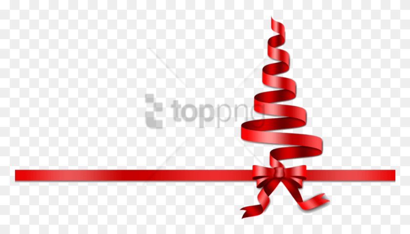 850x457 Free Christmas Ribbon Transparent Image With Ribbon Christmas Vector, Coil, Spiral, Text HD PNG Download