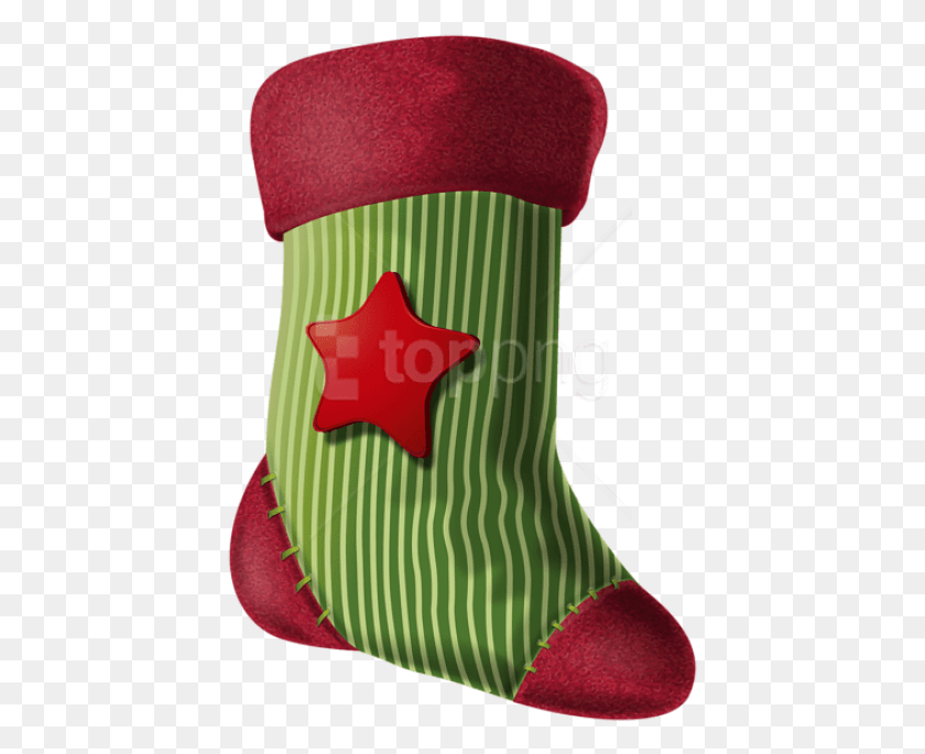 427x625 Free Christmas Stocking With Star Green Christmas Stocking, Stocking, Regalo, Planta Hd Png Descargar