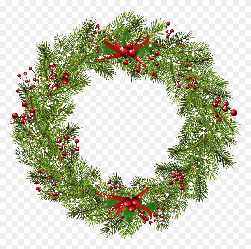 2957x2935 Free Christmas Wreath Christmas Wreath Free HD PNG Download