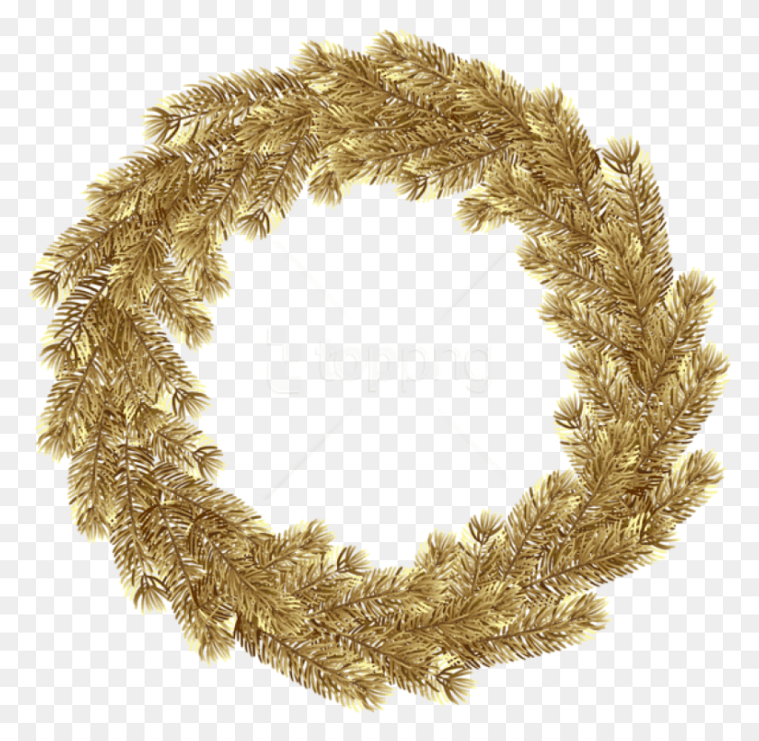 841x820 Free Christmas Wreath Gold Transparent Christmas Wreath Gold, Rug HD PNG Download