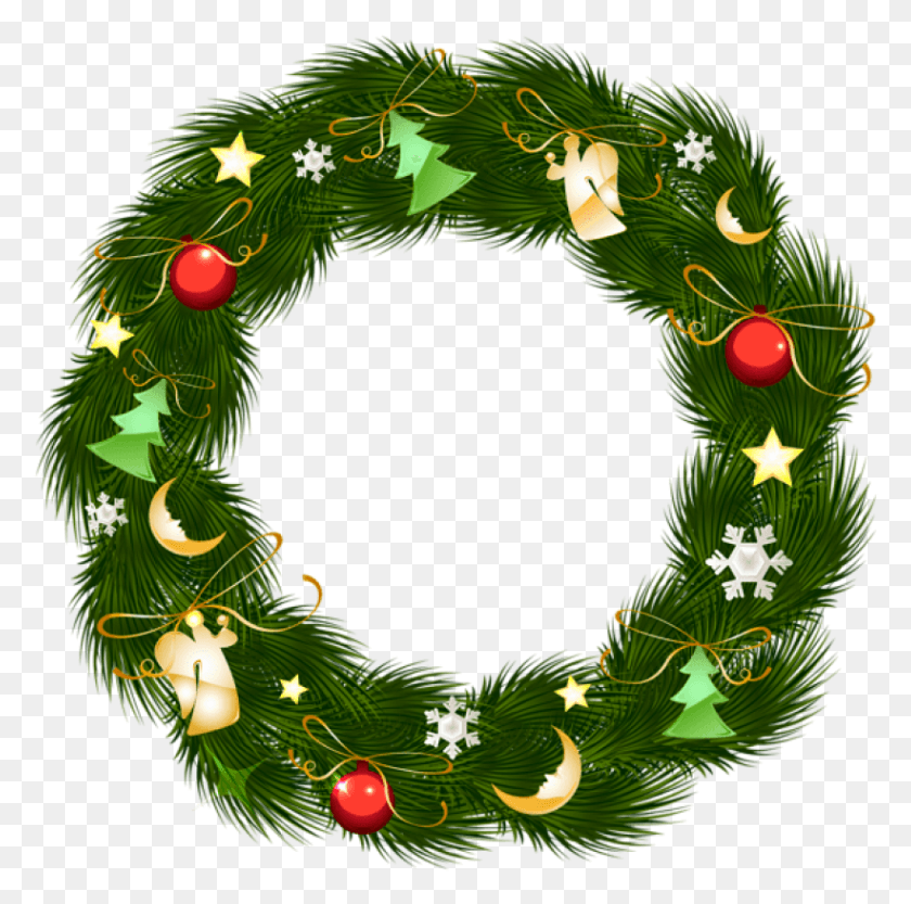 821x814 Free Christmas Wreath With Ornaments Christmas Pics Of 192 Pixels, Wreath, Green, Christmas Tree HD PNG Download