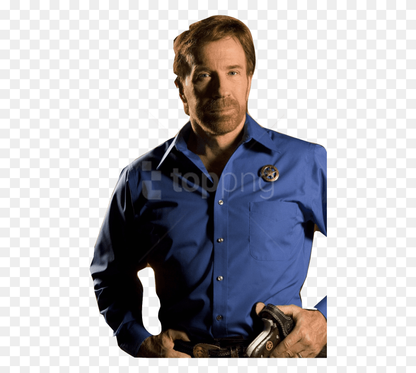 480x694 Descargar Png Chuck Norris Walker Texas Ranger Azul, Ropa, Camisa Hd Png