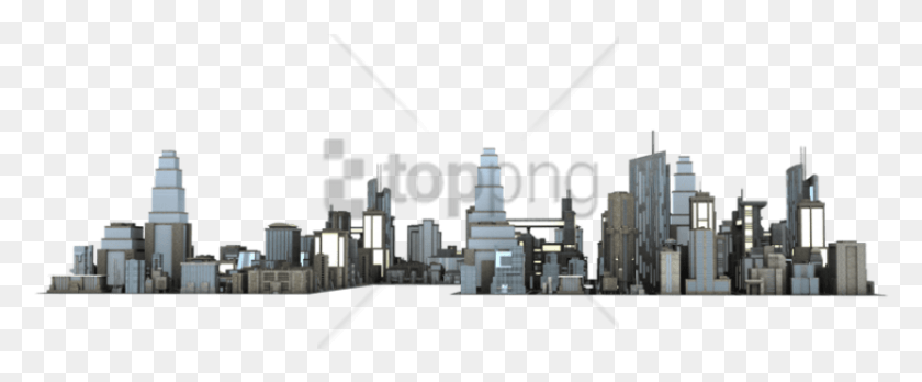 834x309 Free City Image With Transparent Background Skyline, Metropolis, Urban, Building Descargar Hd Png