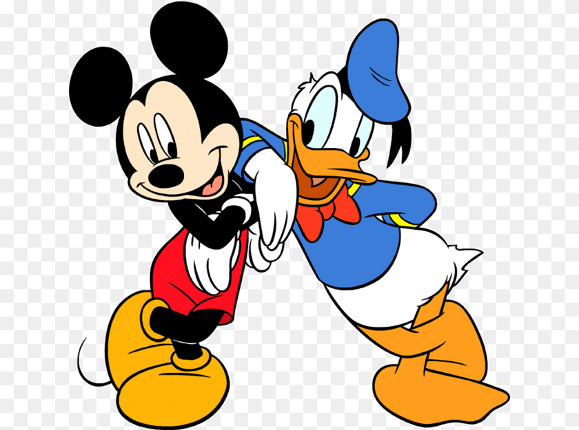 640x625 Free Clip Art Mickey Mouse And Donald Duck, Cartoon, Baby, Person Clipart PNG