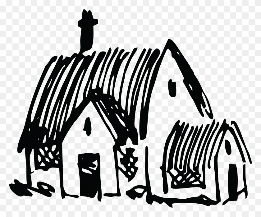 4000x3276 Free Clipart Of A Church Black White Art, Dinosaur, Reptile, Animal HD PNG Download