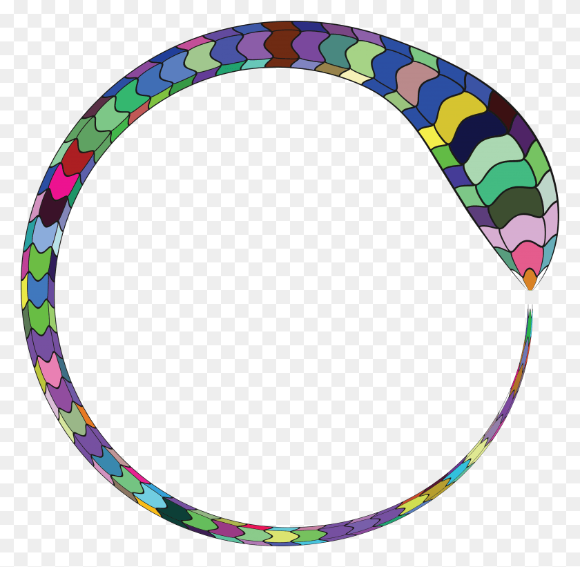 4000x3905 Free Clipart Of A Colorful Snake Forming A Round Frame, Hoop, Rug, Toy HD PNG Download