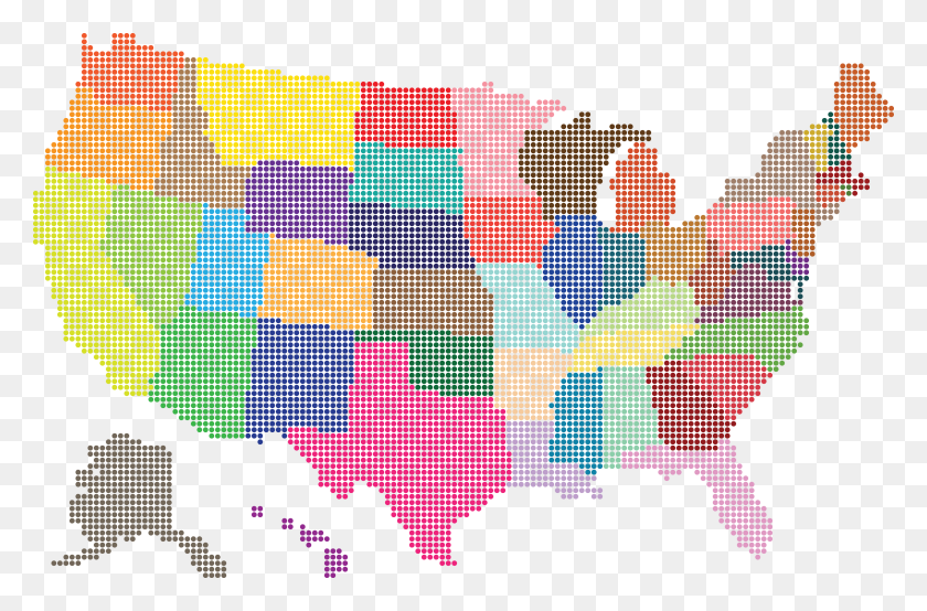4000x2534 Imágenes Prediseñadas De Un Colorido Mapa De Los Estados Unidos, Patrón, Gráficos Hd Png