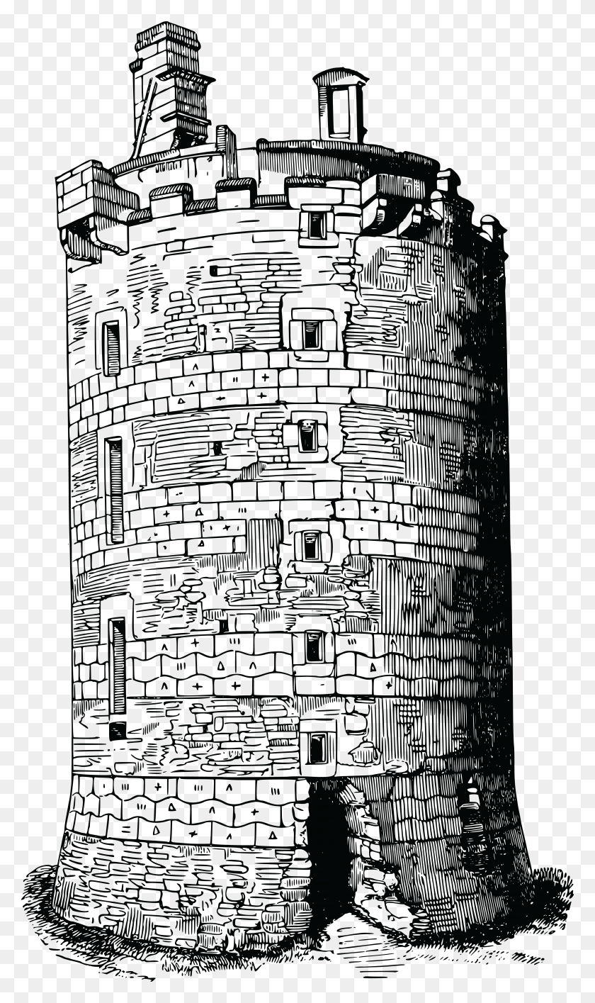 4000x6951 Free Clipart Of A Fortress Tower Fort, Text HD PNG Download