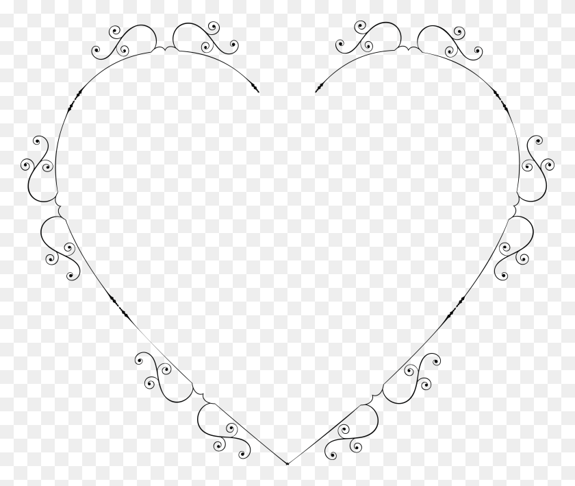 4000x3329 Free Clipart Of A Heart Swirl Frame Swirl Heart Frame, Label, Text, Symbol HD PNG Download