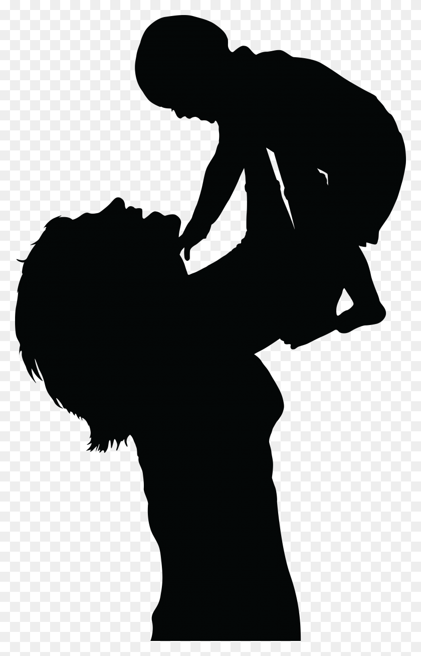 4000x6400 Free Clipart Of A Silhouetted Mom Lifting Up Her Baby Woman And Baby Silhouette, Person, Human HD PNG Download
