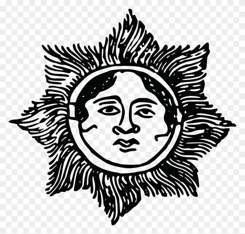 4000x3807 Free Clipart Of A Sun Face Sun Face, Mammal, Animal, Symbol HD PNG Download