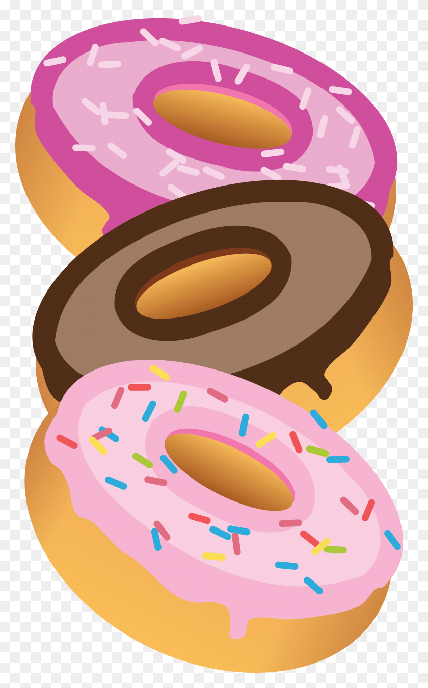 4000x6619 Free Clipart Of A Trio Of Donuts Donut Clipart With Transparent Background, Pastry, Dessert, Food HD PNG Download