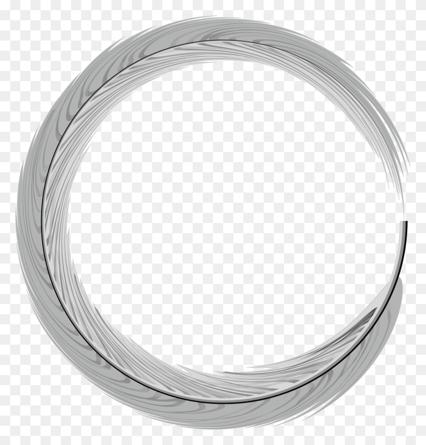 4000x4196 Free Clipart Round Silver Frame, Tape, Wire, Cable HD PNG Download