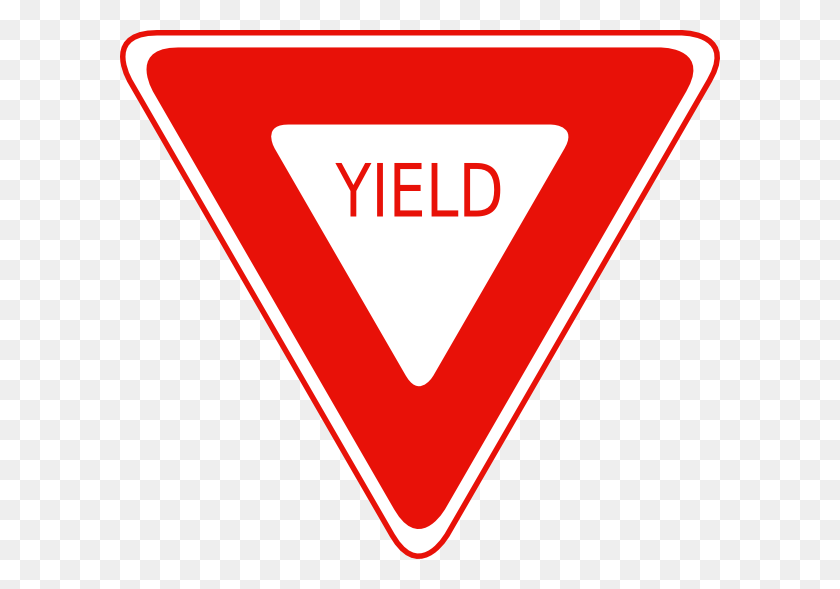 600x529 Free Clipart Yield Sign Clip Art Yield Sign, Symbol, Triangle, Road Sign HD PNG Download