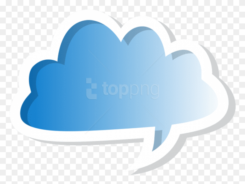 833x608 Free Cloud Bubble Speech Blue Clipart Speech Bubble Cloud Clipart, Baseball Cap, Cap, Hat HD PNG Download