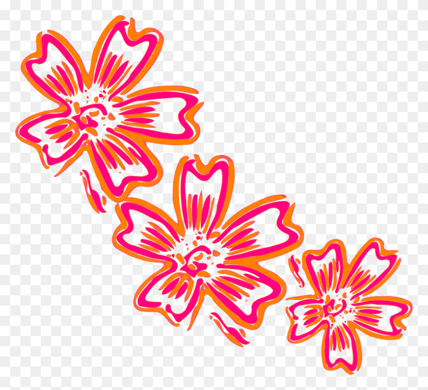 795x720 Free Cluster Of Flowers Cartoon, Pattern, Embroidery, Floral Design HD PNG Download