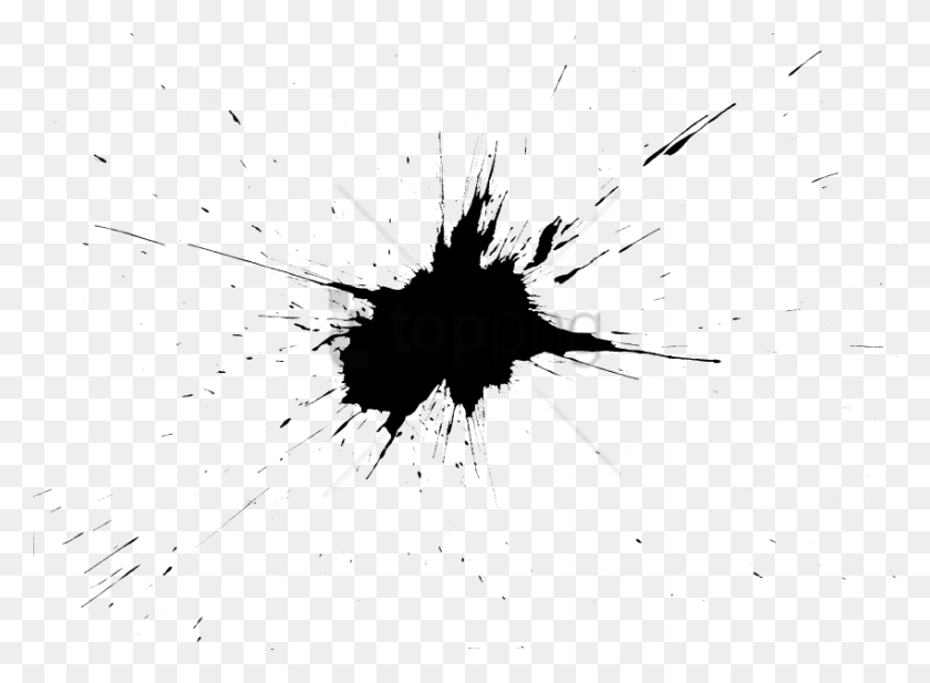 850x608 Free Color Ink Splatter Image With Transparent Black And White Wallpaper View, Stencil, Insect, Invertebrate HD PNG Download