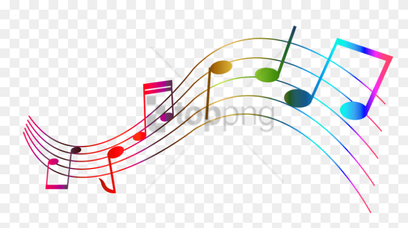 797x420 Free Color Music Notes Image With Transparent Music Clip Art Transparent, Graphics, Bow HD PNG Download