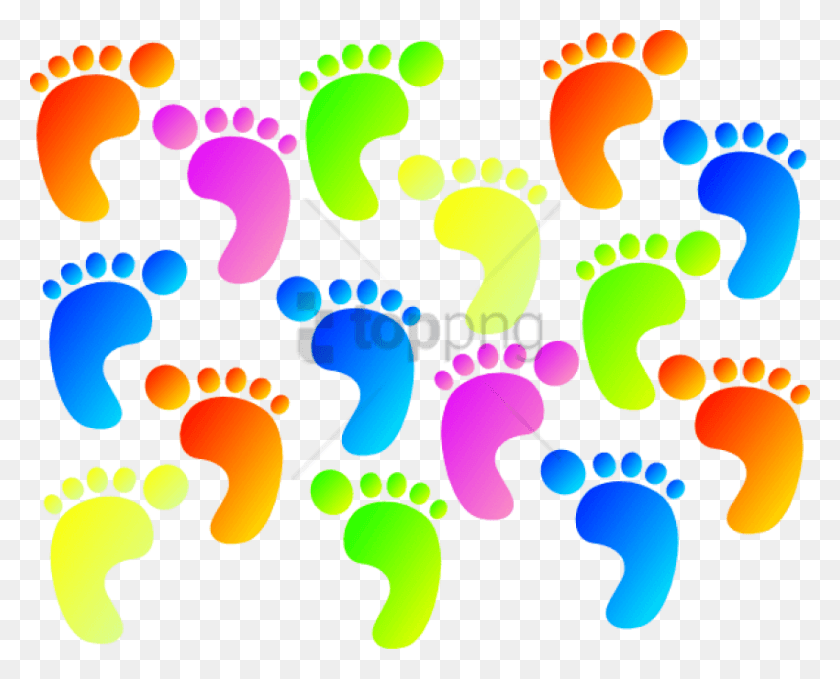850x675 Free Colorful Footprints Images Transparent Background Clipart Footsteps, Footprint, Stain HD PNG Download