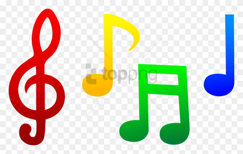 850x516 Free Colorful Music Note Images Transparent Template Of Music Notes, Text, Number, Symbol HD PNG Download