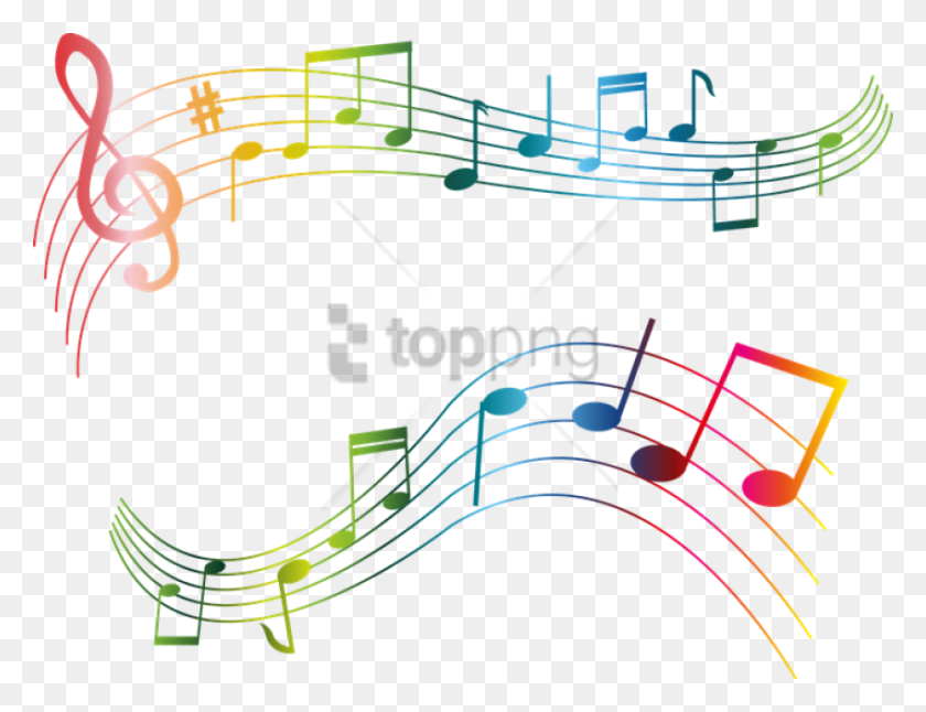 850x639 Free Colorful Musical Notes Image With Transparent Music Notes Clipart, Text, Diagram, Plot HD PNG Download