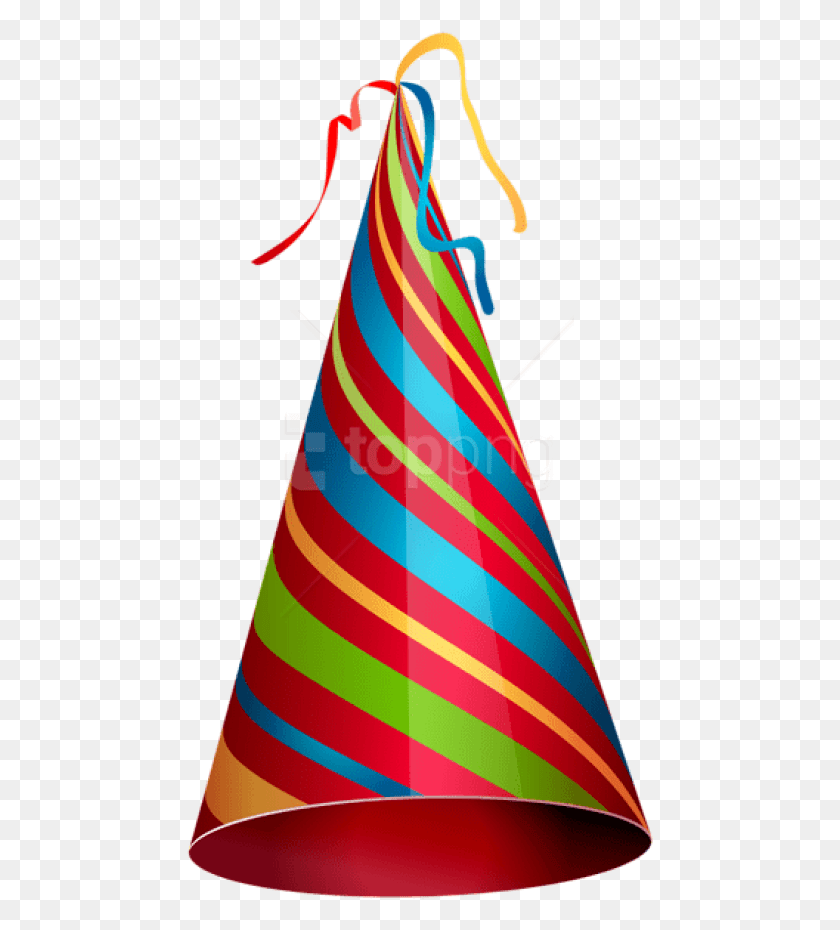 467x870 Free Colorful Party Hat Transparent Birthday Party Hat Transparent Background, Clothing, Apparel HD PNG Download
