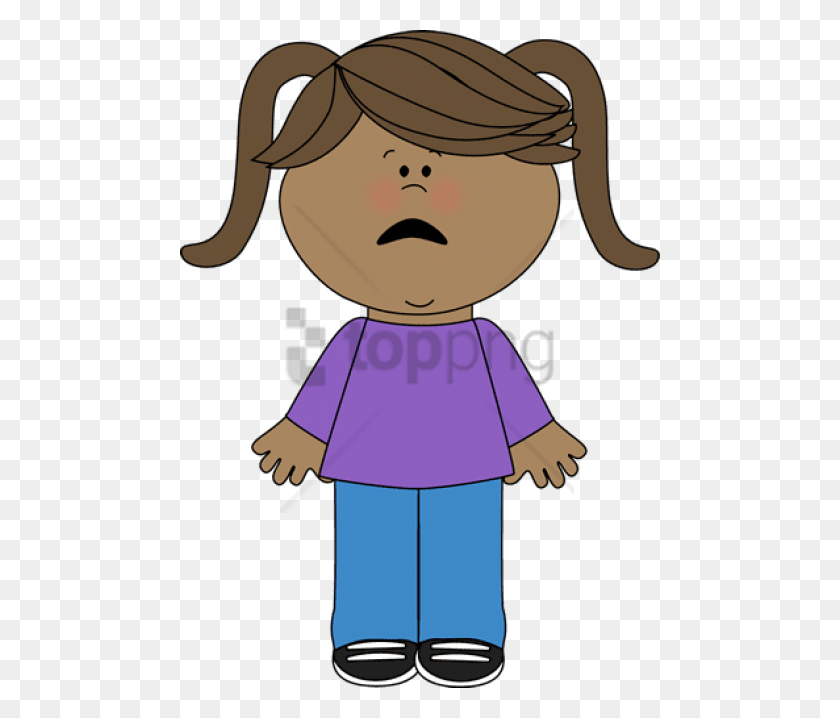 480x658 Free Confused Kid Image With Transparent Sad Girl Clip Art, Clothing, Apparel, Toy HD PNG Download