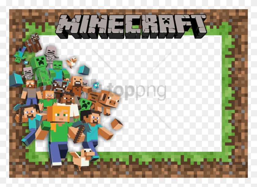 850x601 Free Convite Minecraft Image With Transparent Moldura Para Foto Minecraft, Toy, Person, Human HD PNG Download