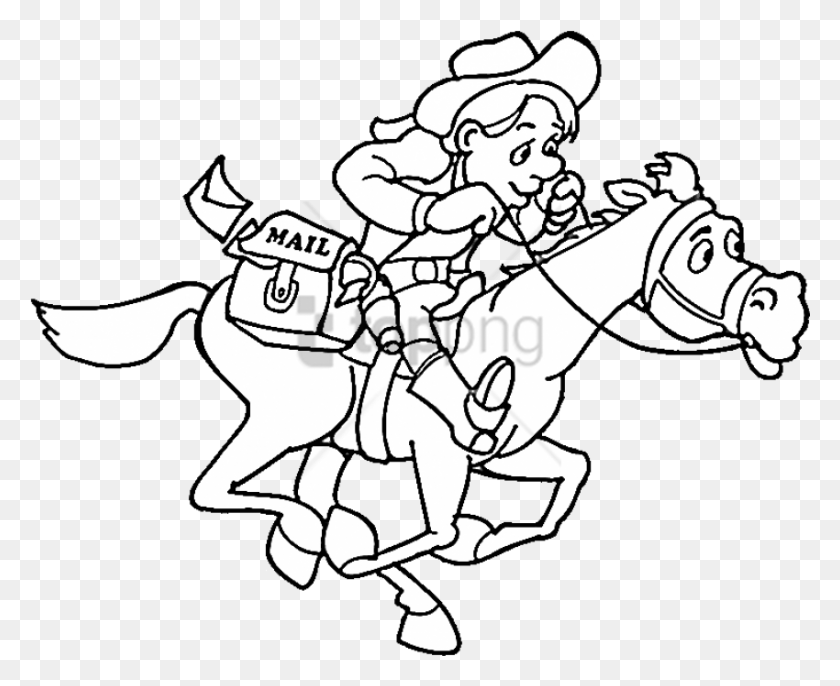 850x683 Free Cowboy Coloring Pages Image With Transparent Cowboy Coloring Book, Knight, Lion, Wildlife HD PNG Download