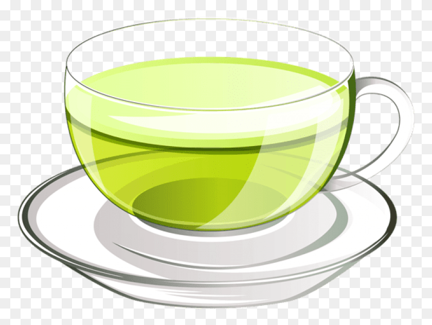 775x572 Free Cup Of Green Tea Vectorpicture Green Tea Vector, Saucer, Pottery, Vase HD PNG Download