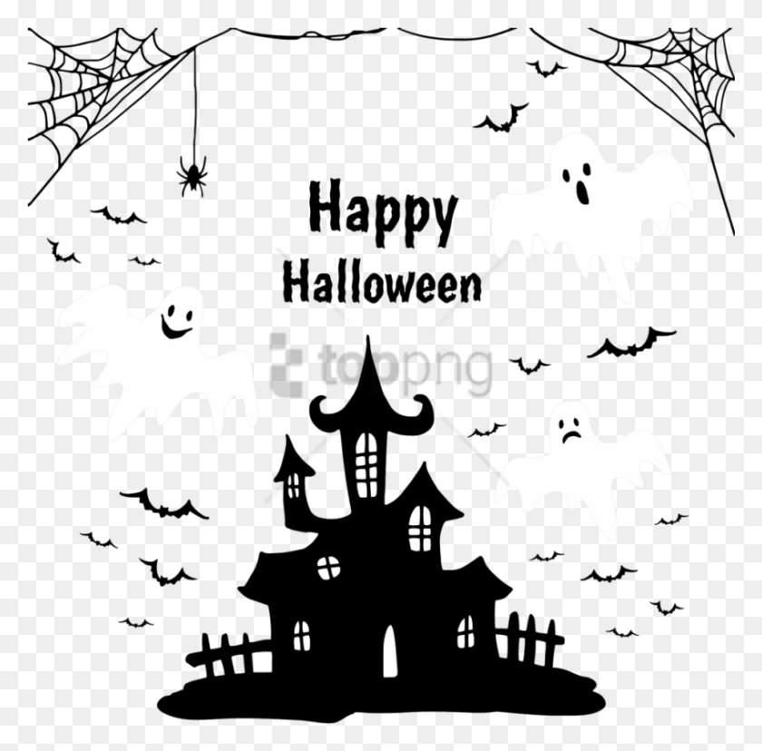 850x838 Free Customize Your Own Holiday Banner Happy Halloween Preto, Text, Stencil, Poster HD PNG Download