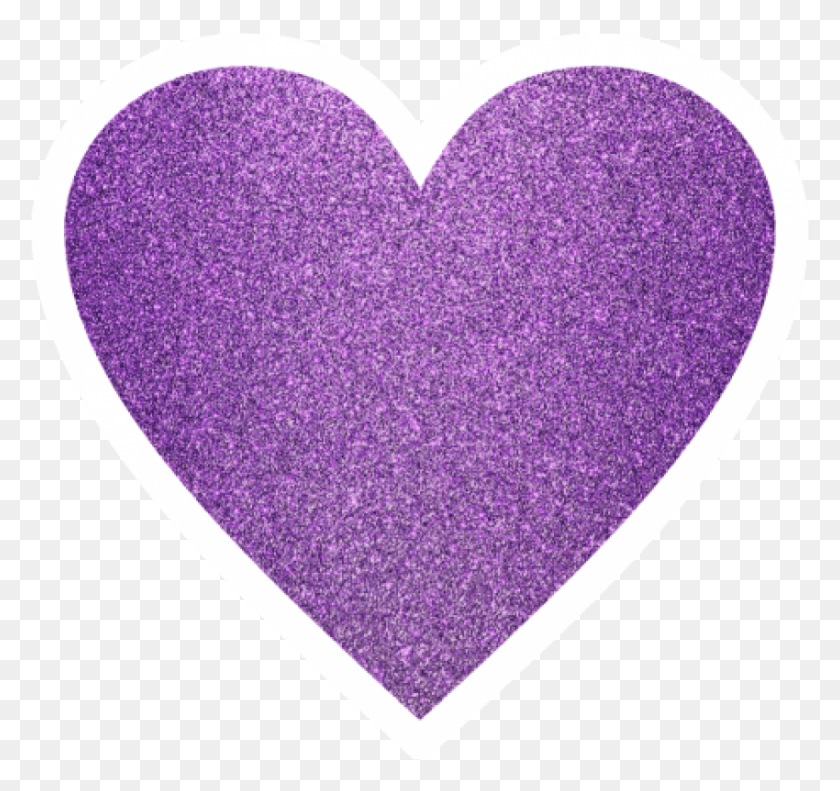 850x797 Free Cute Glitter Purple Heart Images Cute Purple Glitter Heart, Rug, Light HD PNG Download