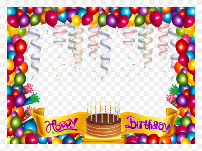 850x621 Free Cute Happy Birthday Frame Background Best Happy Birthday Frame .png, Birthday Cake, Cake, Dessert HD PNG Download