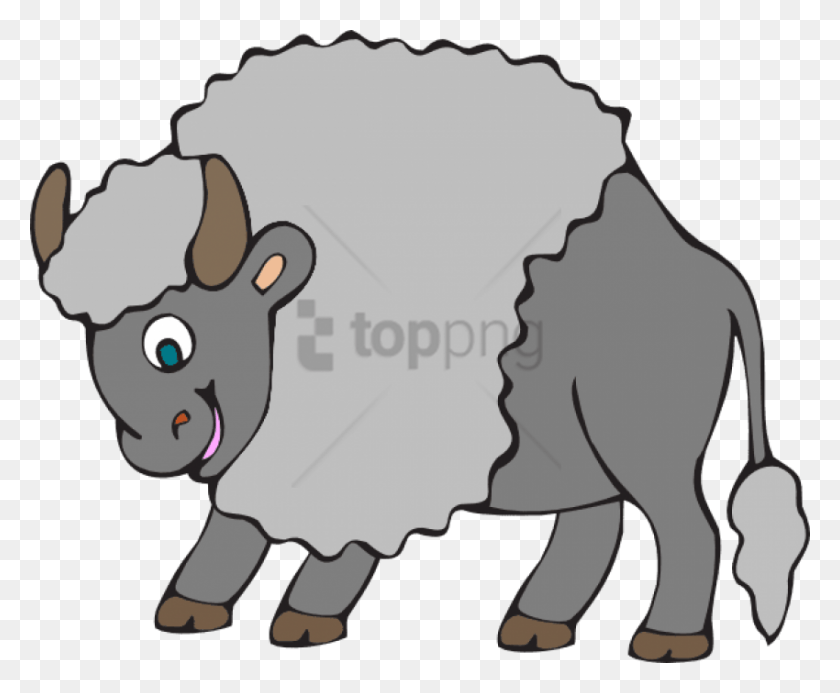 850x690 Free Cute Smiling Buffalobison Bib Vector Lembu, Mammal, Animal, Sheep HD PNG Download