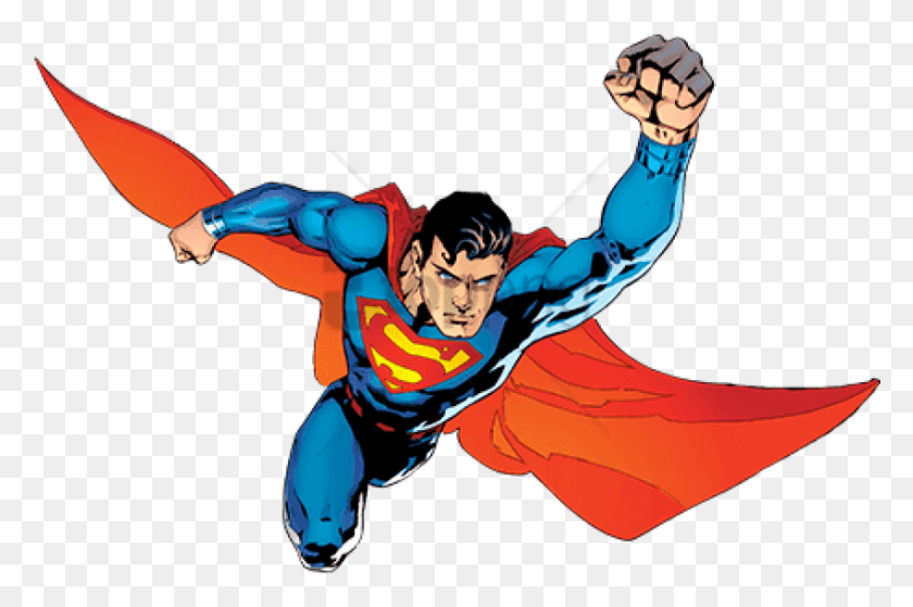 850x544 Free Dc Comics Justice League The Ultimate Imagen De Superman Volando, Person, Human, Outdoors HD PNG Download