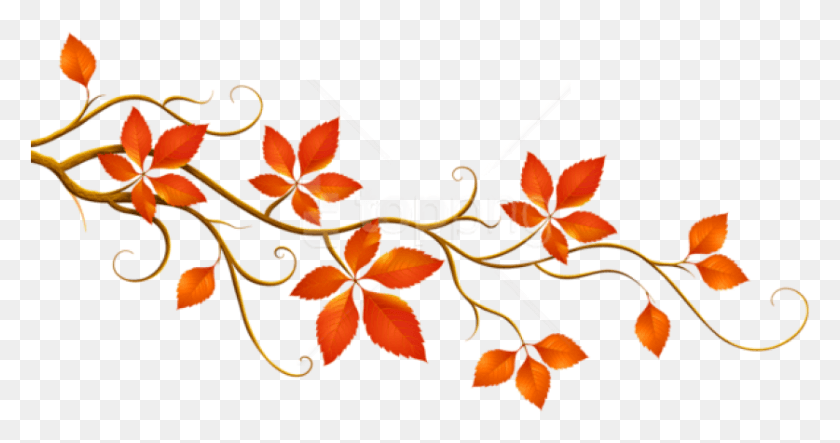 837x412 Png Декоративная Ветка С Осенними Листьями, Осенние Ветки, Графика, Цветочный Дизайн Hd Png