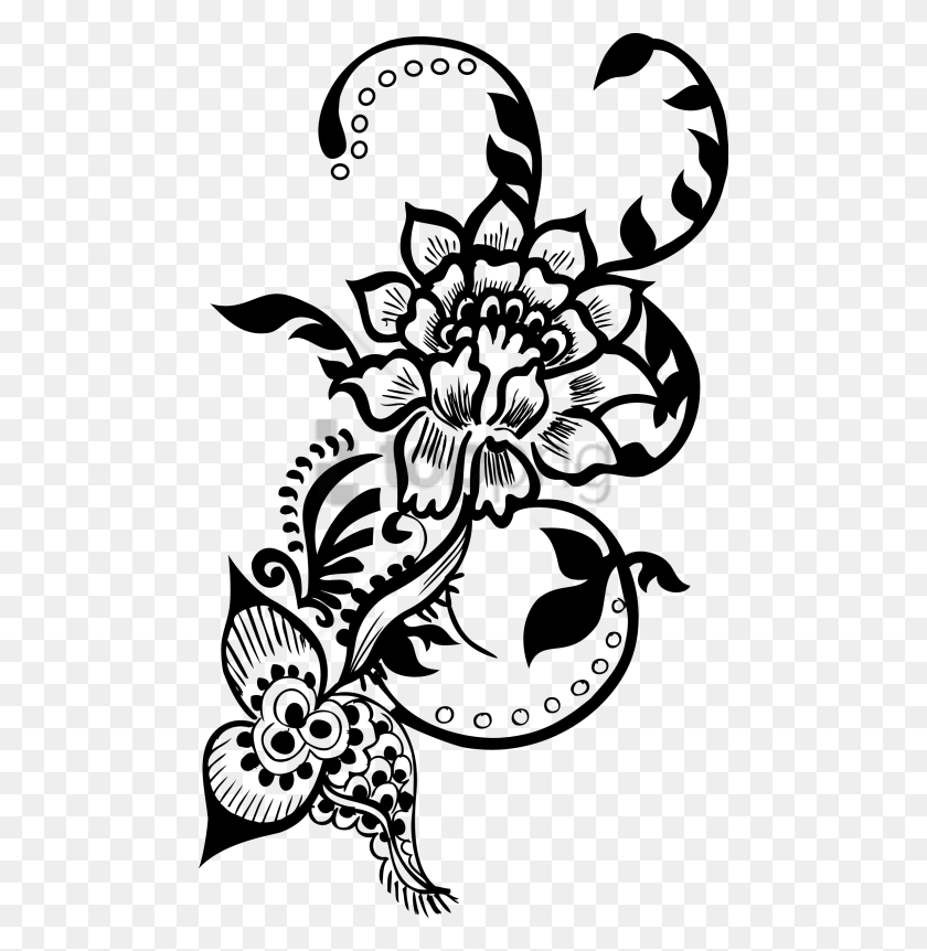 480x802 Free Decorative Line Image With Transparent Floral Vector Ornament, Graphics, Floral Design HD PNG Download