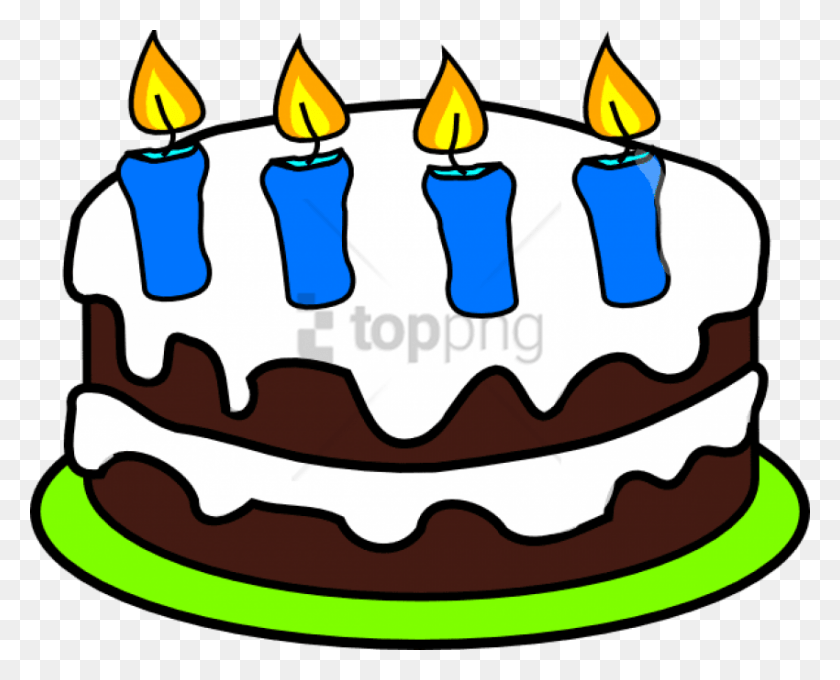 850x676 Free Dessertcandle Birthday Cake 4 Candles Clipart, Cake, Dessert, Food HD PNG Download