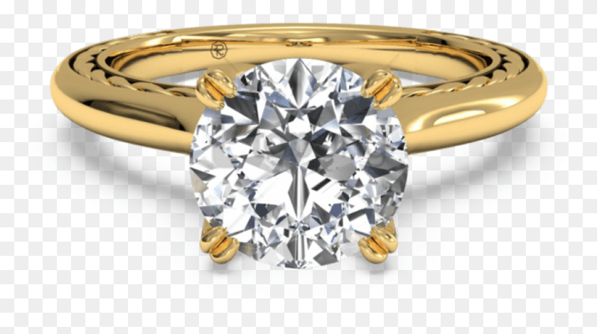851x448 Free Diamond Wedding Rings Image With Transparent Engagement Ring Yellow Gold Solitaire Diamond, Gemstone, Jewelry, Accessories HD PNG Download