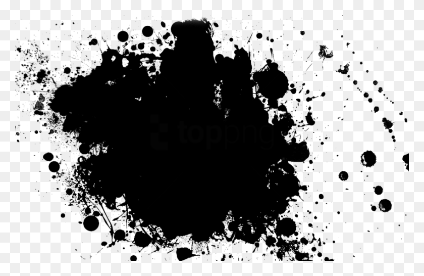 850x530 Free Dlpng Black Paint Splatter, Stain, Graphics HD PNG Download