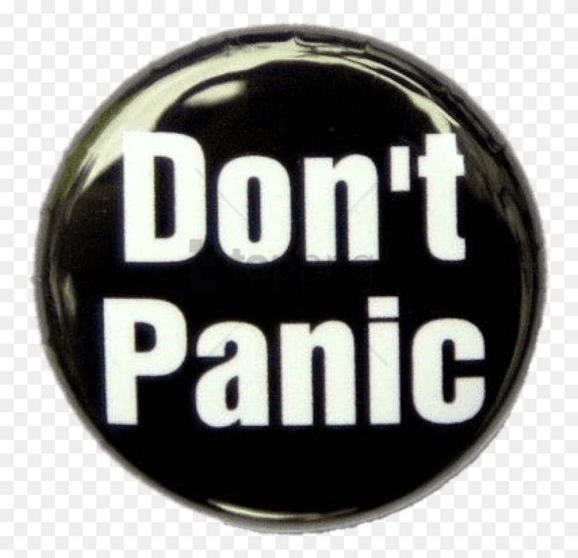 759x752 Descargar Png Don39T Panic Botón Negro Imagen Con Emblema Transparente, Logotipo, Símbolo, Marca Registrada Hd Png