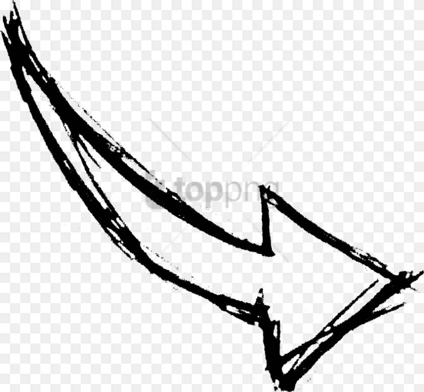 850x785 Drawing Images Background Drawn White Arrow, Bow, Weapon, Wire, Barbed Wire Sticker PNG