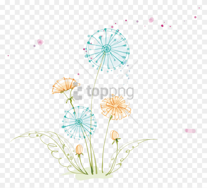 851x765 Бесплатные Рисованные Изображения Фоновой Иллюстрации, Цветок, Растение, Цветение Hd Png Скачать